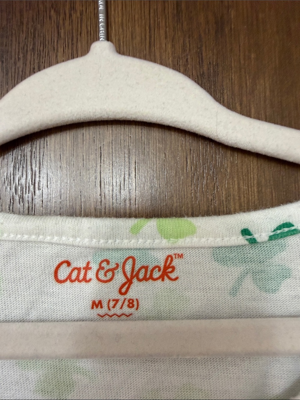 Cat & Jack White Dress with Green Clover Print - Girls - Picture 2 of 3